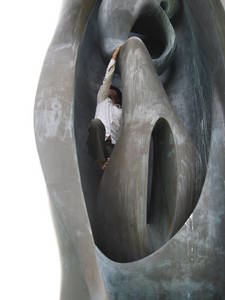 henry moore sculpture climbing upright internal external form