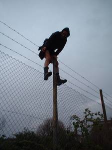 bristol avon street kate rich barbed wire fence climbing