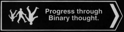 fly poster progress through binary thought bristol