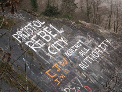 bristol rebel city against all authority avon gorge graffiti