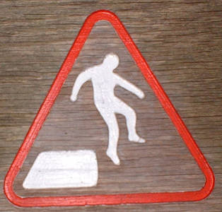 jumping man hazard sign