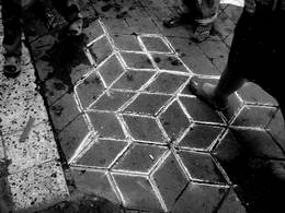 chalk drawing hexagrams