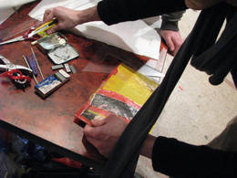 recyclyng plastic bags public workshop making wallet