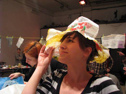 recyclyng plastic bags public workshop hat