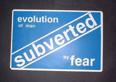 fly poster bristol evolution of man subverted by fear of man subverted by fear
