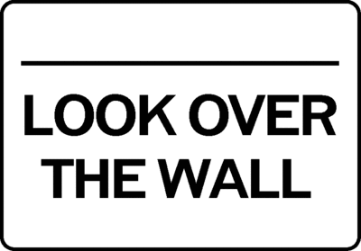 fly poster graffiti look over the wall