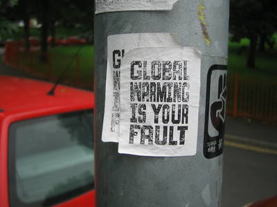 global warming sticker graffiti bristol