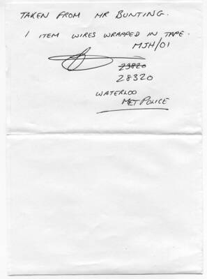heath bunting improvised electronic device ied mini usb phone charger eurostar receipt 2006 08 19