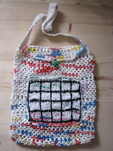 Crochet plastic bag