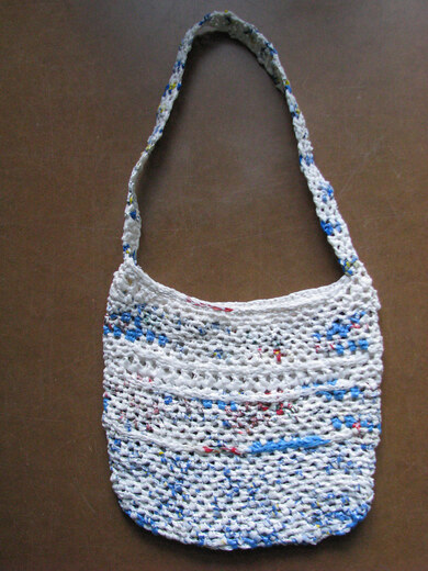 Crochet plastic bag