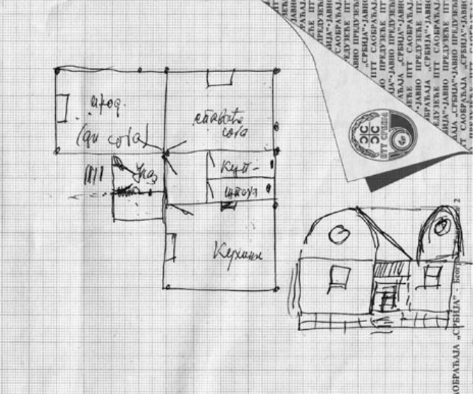 Drawing of the house built for Grandmother Stana